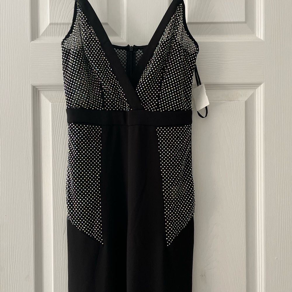 Black rhinestone, dressy jumpsuit, newer tags